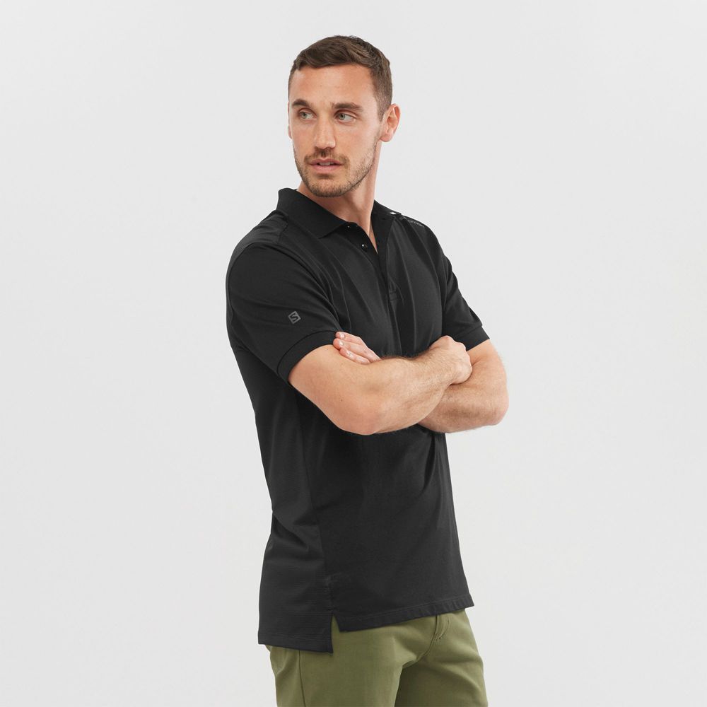 T-Shirts Salomon Homme Noir - Salomon OUTLIFE TECH POLO M - France (5013-LQKDY)